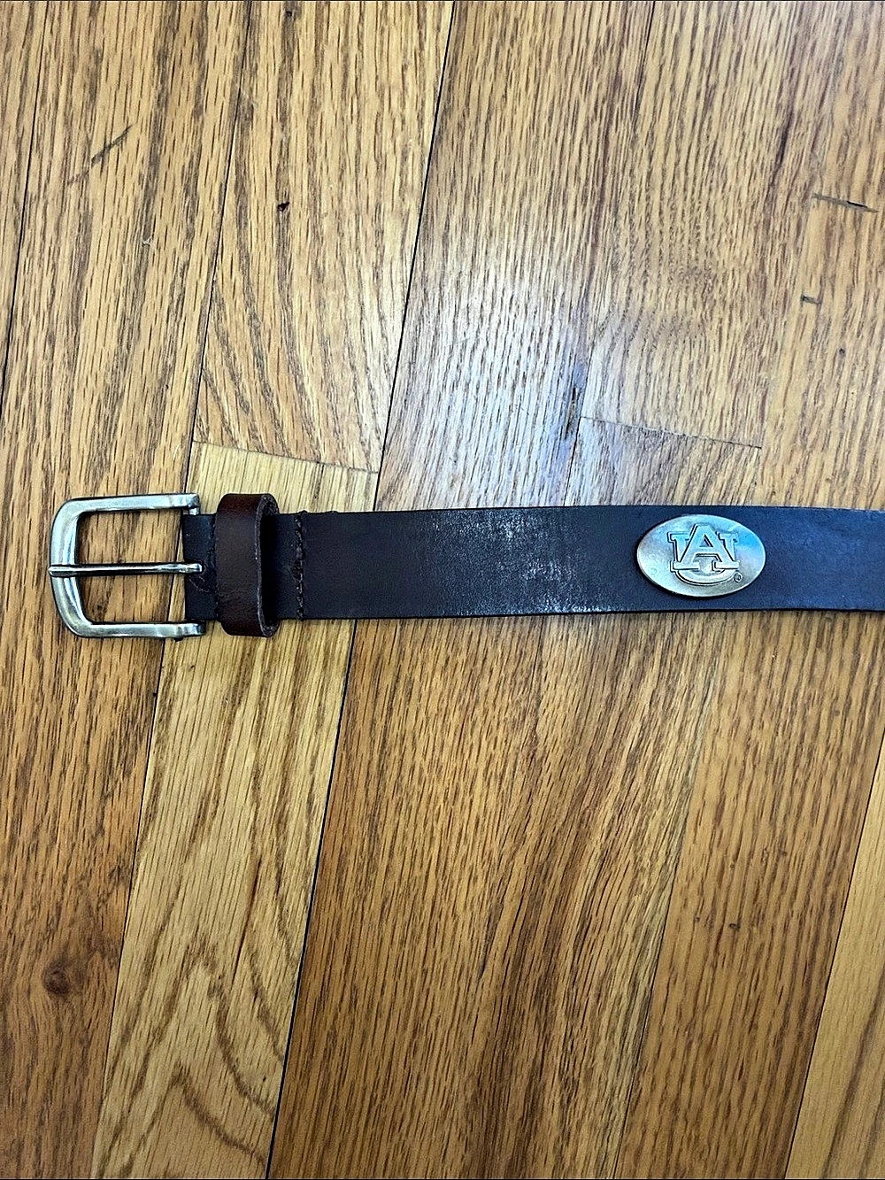 Auburn Tigers Zep-Pro Men's Brown Full Grain Leather Concho Belt, Waist 36